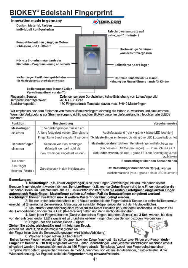 Fingerdruck mit EAV3 Fingerdruck mit EAV3