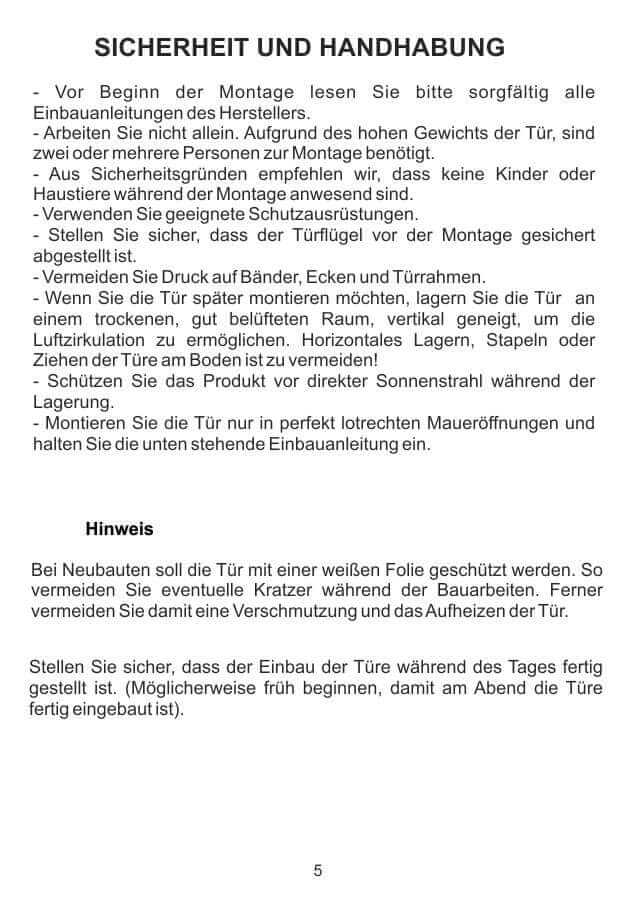 Sicherheit und Handhabung Sicherheit und Handhabung